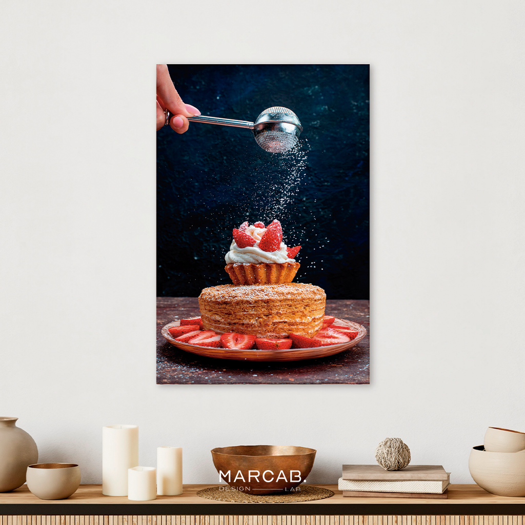 Cake slice with cream