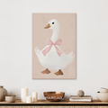 White goose with pink bow